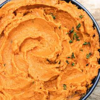 Mashed Sweet Potatoes with Garlic and Thyme