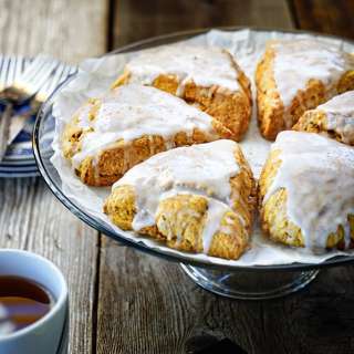 Pumpkin Scones with Maple Icing