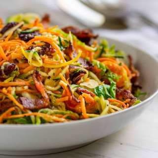 Spiralized Vegetables and Bacon Salad