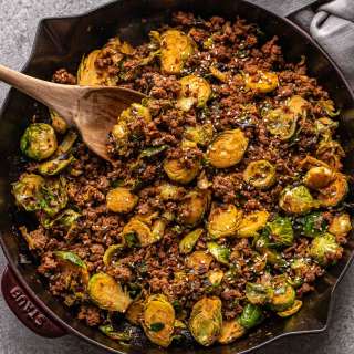 Ground Beef and Brussels Sprouts