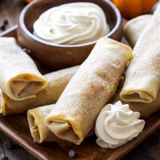 Pumpkin Chocolate Chip Cheesecake Egg Rolls