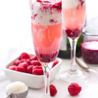 Champagne and Raspberry Ice Cream Floats
