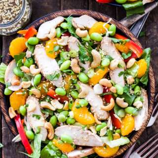 Asian Sesame Chicken and Cashew Salad