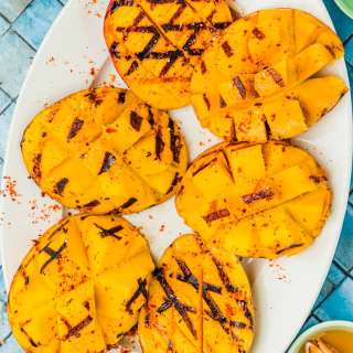 Grilled Mango with Lime, Aleppo Pepper, and Honey