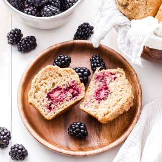 Blackberry Maple Tahini Muffins