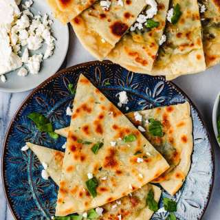 Turkish Gözleme (Spinach and Feta Stuffed Flatbread)