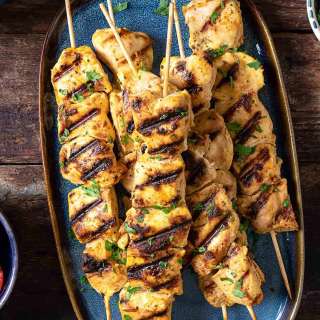 Joojeh Kabob (Persian Saffron and Yogurt Chicken Kabobs)
