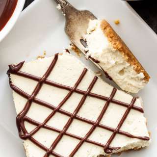 Vanilla Bean Cheesecake Bars with Chocolate Ganache