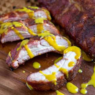 South Carolina Ribs with Mustard BBQ Sauce