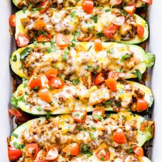 Cheesy Taco Stuffed Zucchini Boats