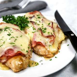 Open Faced Chicken Cordon Bleu