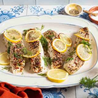 Baked Halibut with Lemon and Dill