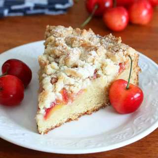 Cherry Marzipan Streusel Cake