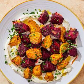 Roasted Beets with Labneh and Chives
