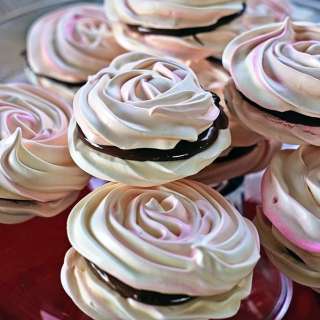 French Meringue Chocolate Sandwich Cookies