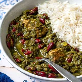 Ghormeh Sabzi (Persian Beef Stew with Herbs and Dried Lime)