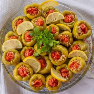Vegetarian Stuffed Peppers (Biber Dolmasi)