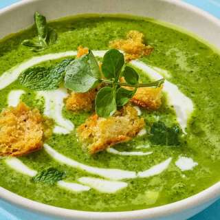 Watercress Soup with Peas and Mint