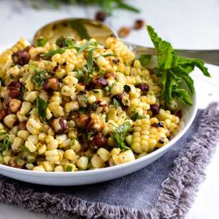 Grilled Corn Salad with Hazelnuts