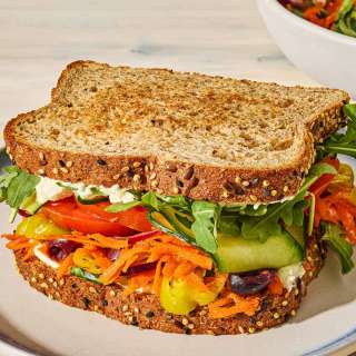 Veggie Sandwich with Whipped Feta and Pepperoncini