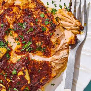 Turkish-Style Marinated Salmon with Savory Spices, Garlic, and Herbs