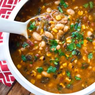 White Bean Chili with Roasted Corn and Peppers