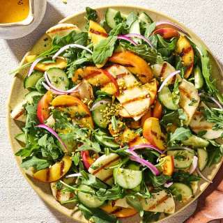Halloumi Salad with Peaches and Arugula