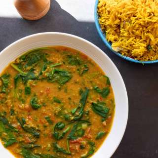 Red Lentil Dal with Spinach