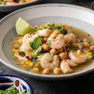 Shrimp Corn and Chickpea Soup