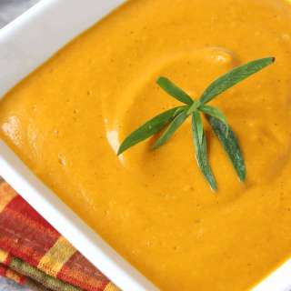 Curried Roasted Sweet Potato Soup with Tarragon