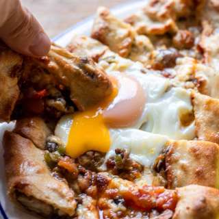 Cheese Pide with Mushrooms - Kasarli Pide