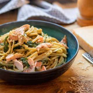 Salmon Spinach Pasta
