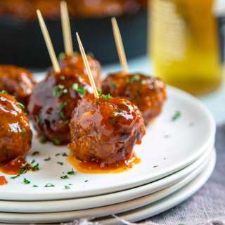 Easy Beef Meatballs with Apricot Chipotle Sauce