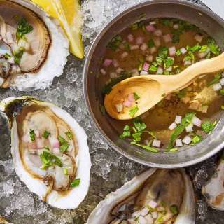 Raw Oysters with Mignonette Sauce