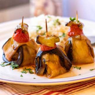 Islim Kebabı (Aubergine Meatball Wraps)