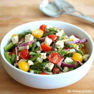 Greek Grilled Asparagus Salad with Tomatoes and Feta