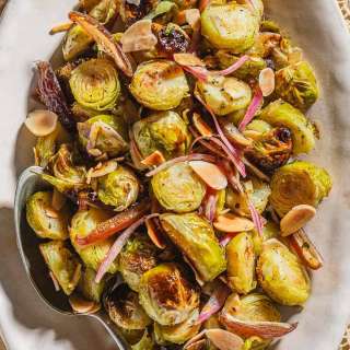 Roasted Brussels Sprouts with Dates and Almonds