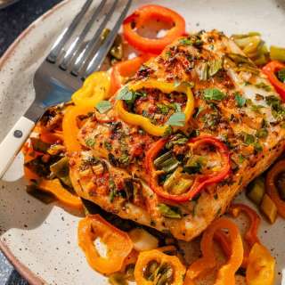 Baked Haddock with Baby Bell Peppers