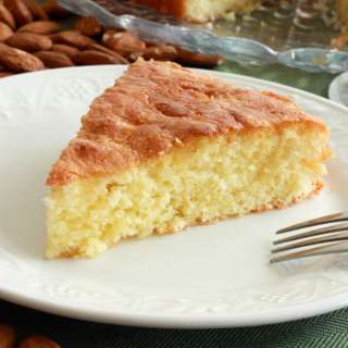 French Almond Cake with Green Tea Honey Glaze