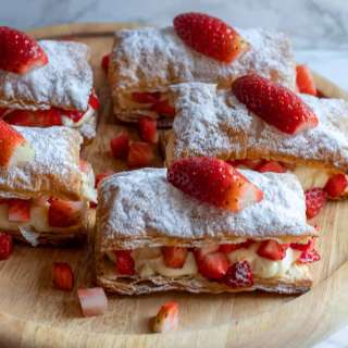 Easy Strawberry Puff Pastry Stacks with Cream