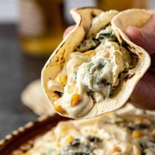 Rajas con Crema (Roasted Poblanos in Cream)