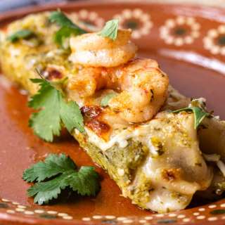 Shrimp Enchiladas in Salsa Verde
