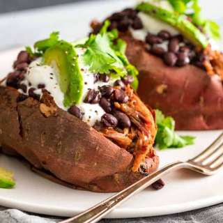 Pulled Pork Stuffed Sweet Potatoes