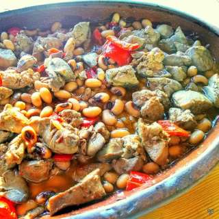 Fried Chicken Livers With Black-Eyed Beans