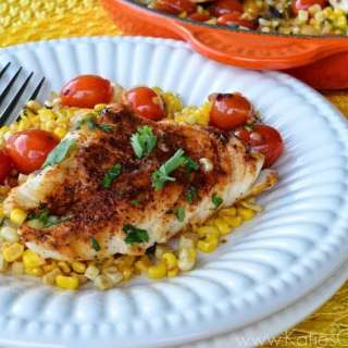 Mexican Corn & Grape Tomato Skillet with Grouper