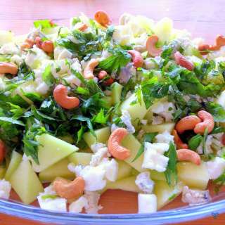 Galia Melon Salad With Cheese & Cashews