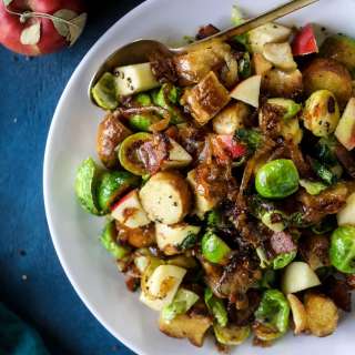 Hot Pretzel Panzanella with Mustard Vinaigrette