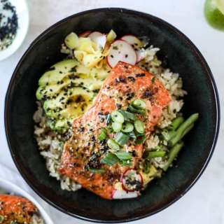 Dijon Butter Salmon Rice Bowls