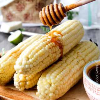 Roasted or Grilled Corn with Chipotle Honey Lime Butter