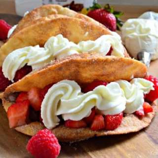 Strawberry-Raspberry Nutella Dessert Tacos